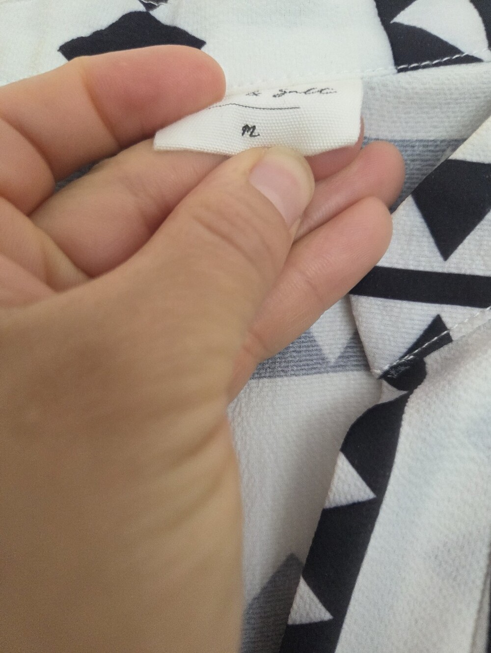 Silk & Salt Printed V-Neck Tiered Mini Dress in Navy and White - Picture 3 of 3